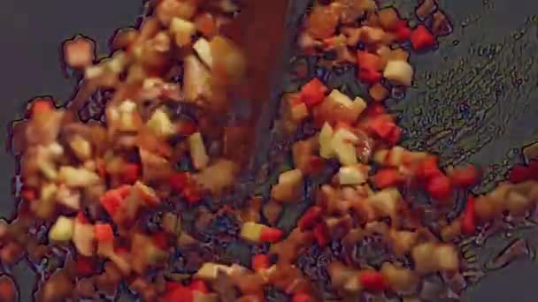 Meksika Bayrağının Renklerinde Bayram Yemeği Chiles Nogada Mızı Yuriria Guanajuato — Stok video