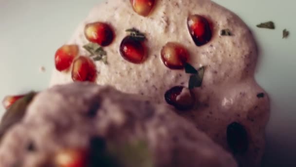 Meksika Bayrağının Renklerinde Bayram Yemeği Chiles Nogada Mızı Yuriria Guanajuato — Stok video
