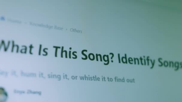 Пісня Ідентифікує Пісню Стріляти Пікселями Екрані — стокове відео