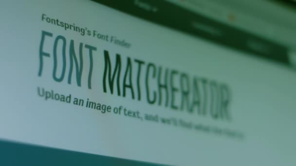 What Font Font Identifer Shoot Pixels Screen — Stock Video