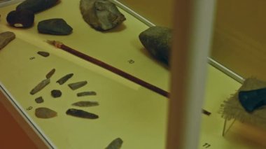 Close up museum pieces. Mayan art. Close up Mayan archaeological museum pieces.