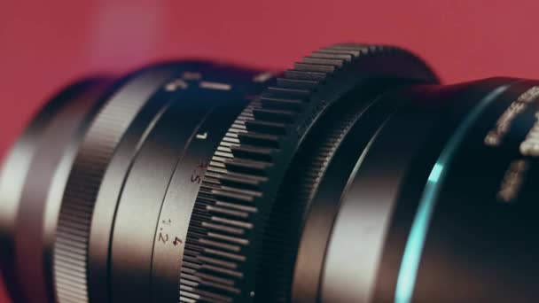 数码相机聚焦透镜 照相机的镜头 镜头聚焦和拍摄 摄影或摄制设备专业服务概念 — 图库视频影像