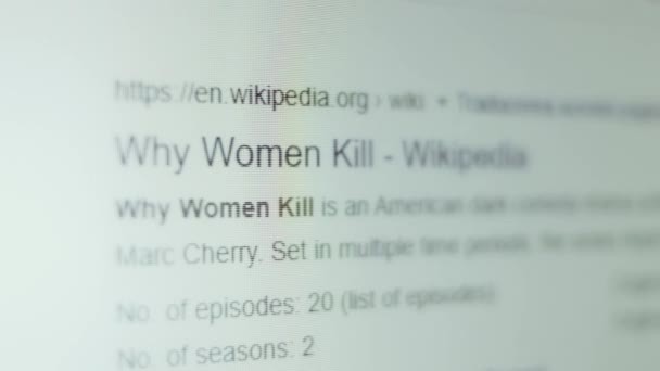 Why Women Kill Shooting Screen Pixel Mode — ストック動画