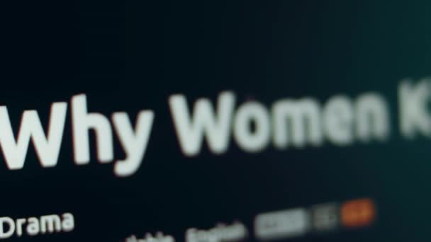 Why Women Kill Shooting Screen Pixel Mode — Stockvideo