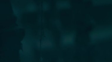 Destruction: ruin of abandoned and demolished building after a war, grenade explosion or cataclysm. Bare walls of derelict old house due to hurricane, earthquake or tsunami damage.