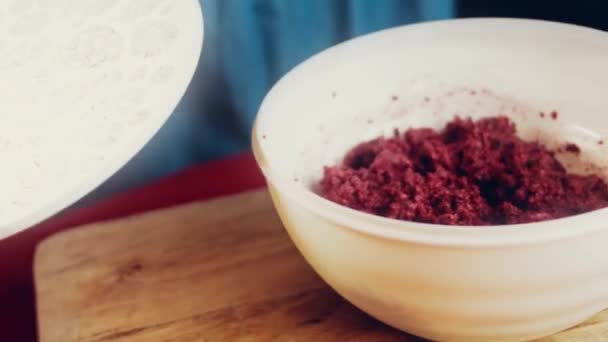 Pkhali Geleneksel Gürcü Yemekleri Mor Renk Için Pancar Kullanılır Ceviz — Stok video