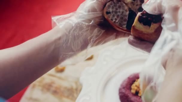 조지아 음식이다 비소로 보라색으로 식품으로 — 비디오
