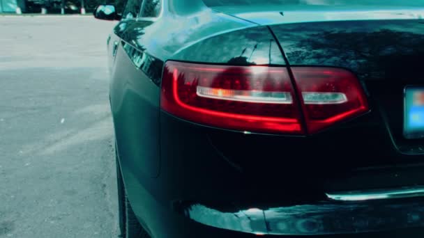 Close Car Headlights Car Car Details Presentation Slowmotion — Stock Video