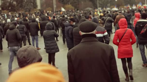 Chisinau Republic Moldova December 2020 Moldovan People Meeting Peaceful Political — 图库视频影像