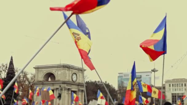 Chisinau Republiek Moldavië December 2020 Moldavische Mensen Ontmoeten Elkaar Voor — Stockvideo
