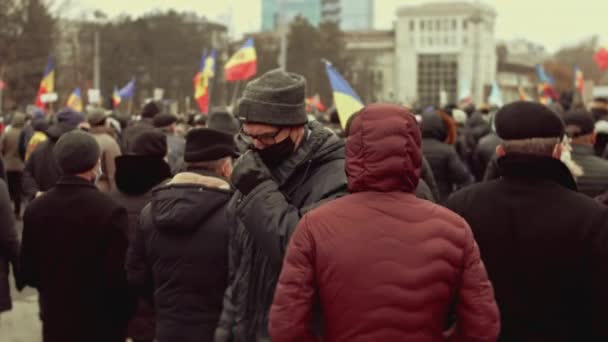 Chisinau Moldova 공화국 2020 몰도바 사람들이 코로나 바이러스에 대항하여 얼굴을 — 비디오