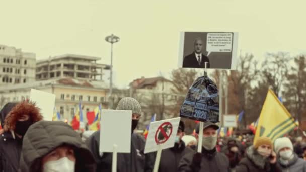 Chisinau Republic Moldova December 2020 Moldovan People Meeting Peaceful Political — Stock Video