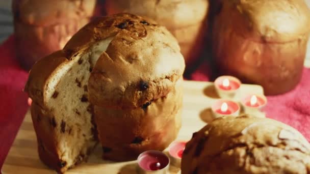 Pâtisseries Italiennes Traditionnelles Pour Noël Avec Des Fruits Secs Pain — Video