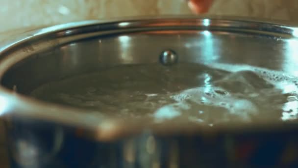 Gnocci Tuzlu Suda Pişiriliyor — Stok video