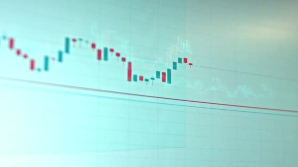 Экран Графикой Фондового Рынка График Курса Криптовалюты Показывающий Данные Онлайн — стоковое видео