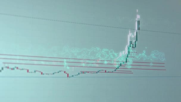 Bildschirm Mit Einer Börsengrafik Grafik Zum Kryptowährungskurs Die Daten Online — Stockvideo