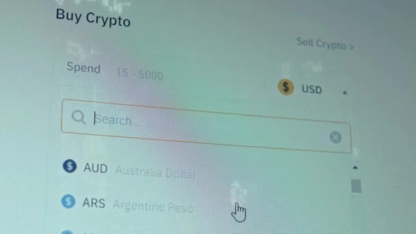Prozess Des Kaufs Von Bitcoin Geld Kryptowährungen Investieren Online Zahlung — Stockvideo