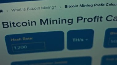 Cryptocurrency mining on a computer screen. The algorithm of the computer program on the monitor. Execution of the program code for the mining program. Pop-up lines of a computer program.