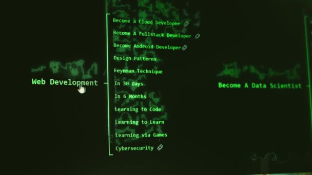 Анотація Голографічного Тексту Ico Являється Середині Кімнати Віртуальної Реальності Чудовий — стокове відео