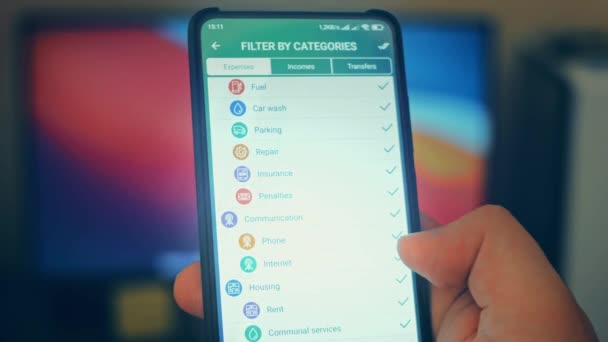 Caucasian Male Making Payment Bitcoins Cryptocurrency Using His Smartphone Custom — Video Stock