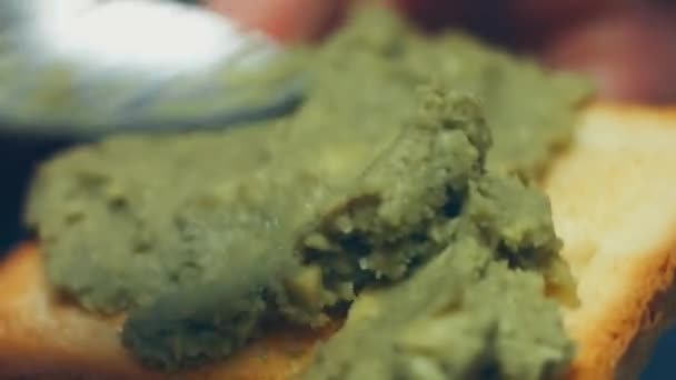 Приготування Здорового Вегетаріанського Торта Авокадо Ясний Пюре Авокадо Цілому Зерновому — стокове відео