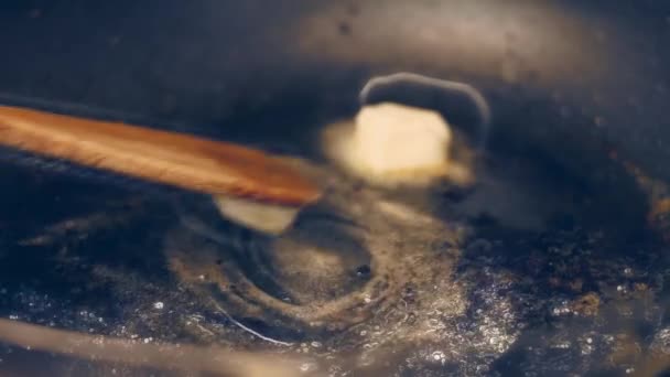 Mushrooms Frying Make Mushroom Risotto — Stock Video