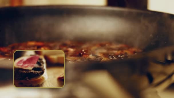 Antarctica Cuisine Secret Paddestoel Pate Sandwich Met Red Radish Recept — Stockvideo