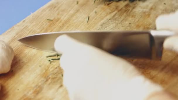 Doğal Yeşil Döner Biberiye Dalları Bitki Kokulu Sos Yemek Pişirmek — Stok video