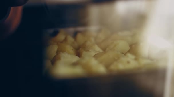 Peynirli Fırında Patates Pastırma Mantar Zerdeçal Fırından Çıkan Diğer Baharatlar — Stok video