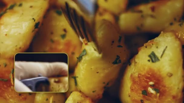 Büyük Bir Aile Çin Kızarmış Patates Tarifi Çerisi Yumuşak Dışarısı — Stok video