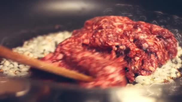 Dolsot Bibimbap Arroz Mixto Coreano Incluye Arroz Vapor Verduras Cerdo — Vídeo de stock