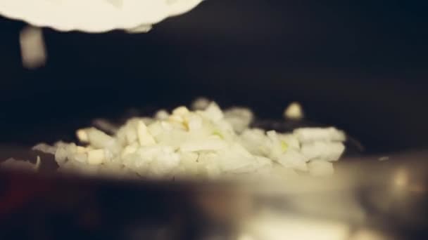 Dolsot Bibimbap Корейский Смешанный Рис Включая Рис Пару Овощи Свинину — стоковое видео