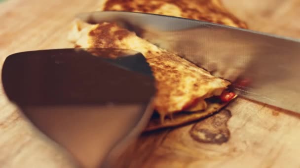 Mexikanska Köket Secret Beredningsprocess Quesadillas Sätt Recept — Stockvideo
