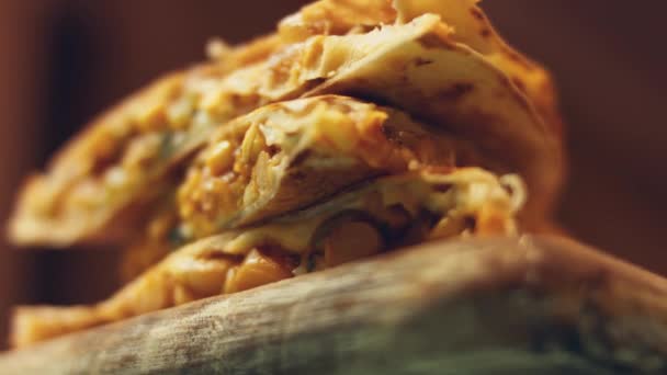 Mexikói Konyha Titok Elkészítési Folyamat Quesadillas Ways Recept — Stock videók