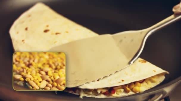 Mexican Cuisine Secret Proceso Preparación Quesadillas Formas Receta — Vídeo de stock