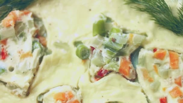 Healty Omlette Vegetables New Moms Receta — Vídeos de Stock