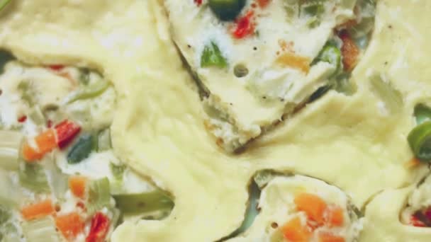 Healty Omlette Vegetables New Moms Recipe — Stock Video