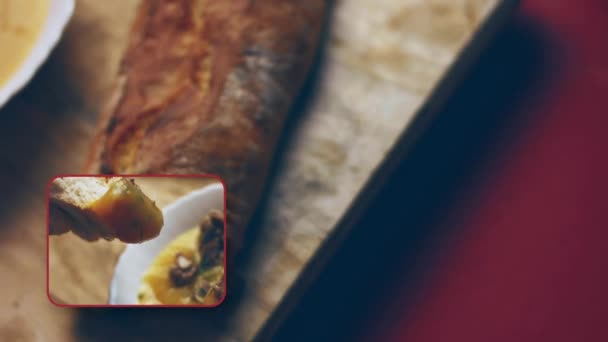 Вкусные Легкие Говяжьи Сливки Суп Ведьмы Мясо Говядины Новых Мам — стоковое видео