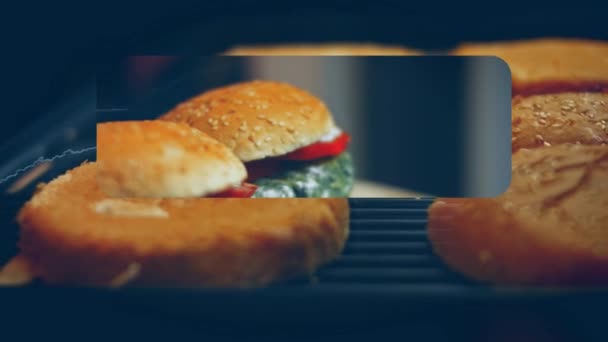 Leckere Kalorienarme Grüne Burger Kalorienarmes Essen Für Neue Mütter Video — Stockvideo