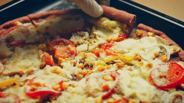 Νόστιμη Κόκκινη Πίτσα Συνταγή Για Τις Νέες Μαμάδες Συνταγή Βίντεο — Αρχείο Βίντεο