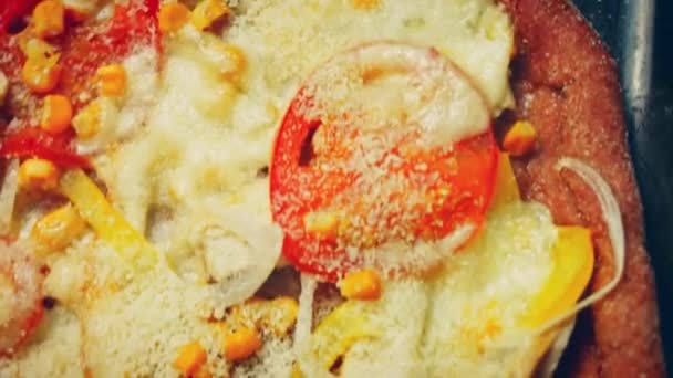 Smaklig Recept Röd Pizza För Nya Mammor Video Recept — Stockvideo