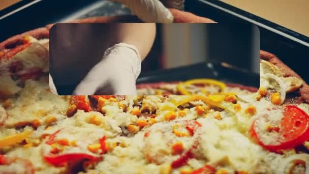 Leckeres Rezept Rote Pizza Für Neue Mütter Video Rezept — Stockvideo