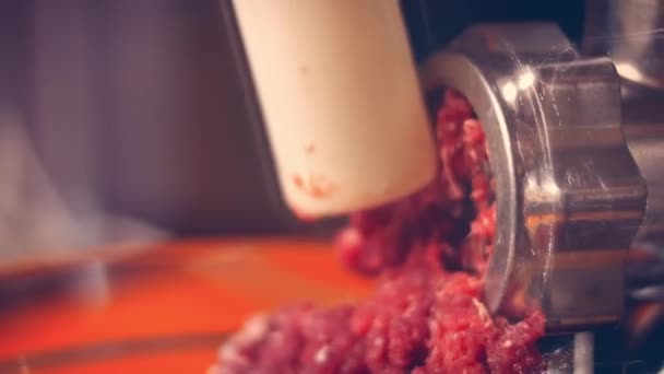 Put Beef Meat Grinder Falscher Hase Recipe Video Recipe — Stock Video