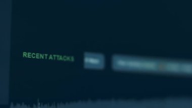 Siber saldırı için farklı hedefleri olan bir dünya haritası. Hackleme ve teknoloji konsepti. Makro monitör piksellerine ateş ediyor. Panik etkisi.