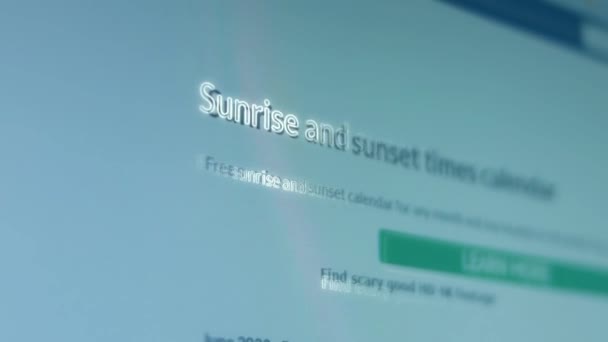 Sunrise Sunset Calculator Shoot Pixels Screen — Vídeos de Stock