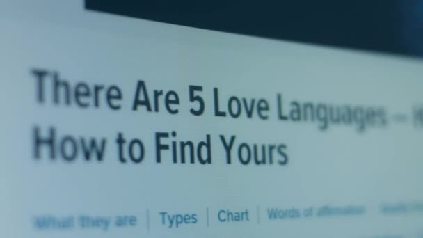 What Five Love Languages Shoot Pixels Screen — Stock Video