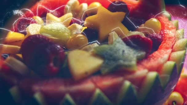 Nous Vous Présentons Volontiers Une Salade Fruits Créative Dans Panier — Video