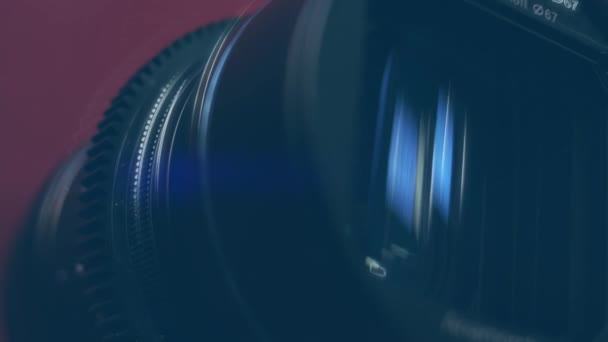 Zaostřovací Čočka Digitálního Fotoaparátu Objektiv Fotoaparátu Detail Fotoaparát Zaměření Zaměření — Stock video