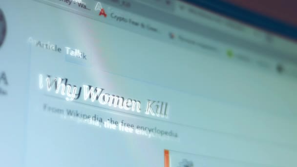 Why Women Kill Shooting Screen Pixel Mode — Vídeo de Stock