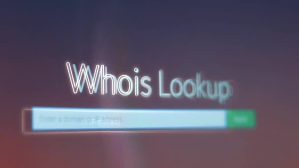 Whois Lookup Shooting Screen Pixel Mode — Stock video